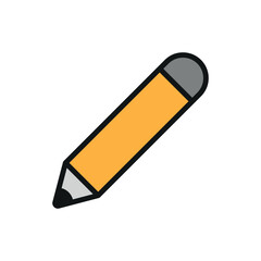 Pencil icon with a playful and colorful look, perfect for adding charm to school, hobby, or illustration-themed design