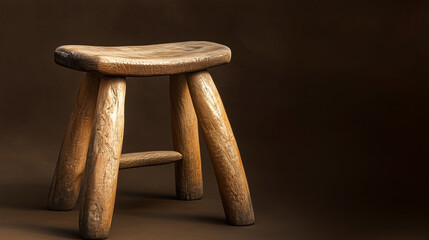 Rustic Goat Milking Stool for Farm Use
