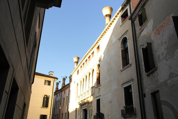 View between the buildings of Treviso, Veneto, Italy