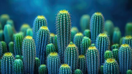 Lush cactus landscape with vibrant colors.
