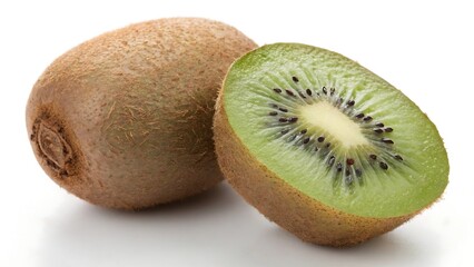 Obraz premium Single kiwi fruit isolated on a white background