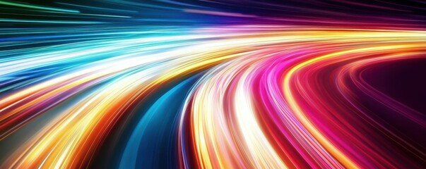 abstract light trails, colorful background, dynamic motion, vibrant colors