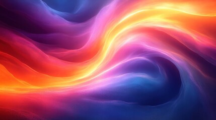 Obraz premium Abstract colorful flowing wave in vibrant orange and blue tones, dynamic gradient texture, modern digital art illustration
