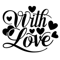 Cute lettering "With love" vector