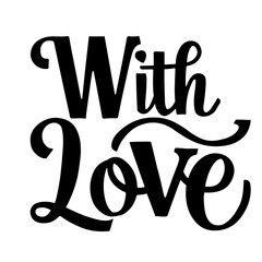 Cute lettering "With love" vector