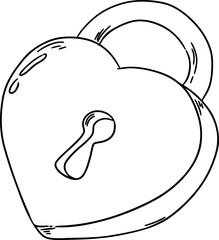 sketch heart lock