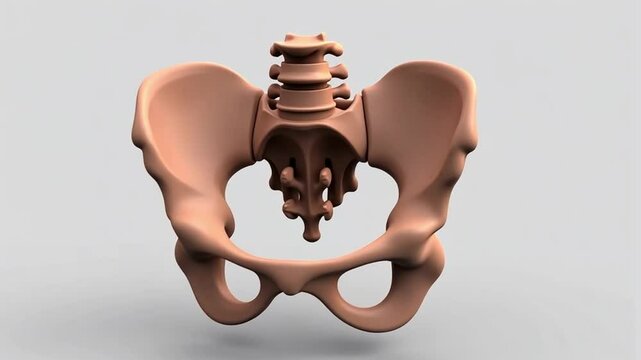 Model displays pelvis bones: ilium, ischium, pubis, and hip joint cross-section with femur, showcasing exceptional detail and accuracy in design.