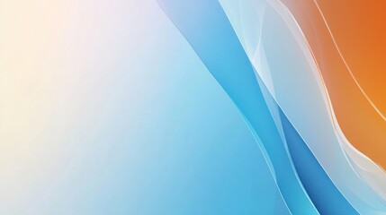 Abstract background with flowing blue and orange waves.