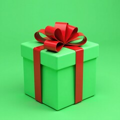 Obraz premium A red and green bow wrapped around a cylindrical object, present, gift, cylinder