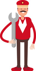 Train Operator Character Holding Wrench
