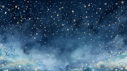 Obraz premium Frame for invitation card a background adorned with sky watercolor