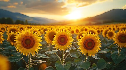 Fototapeta premium sunflower field in summer