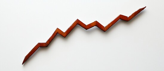 Abstract brown zigzag line on white background, representing growth, progress, or data trends.