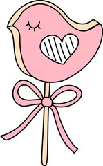 heart bird shaped balloon lollipop 
