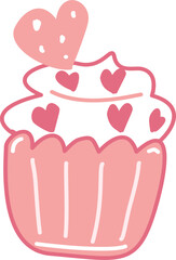illustration of a cake with heart