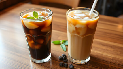 Thai style iced coffee. Generative AI