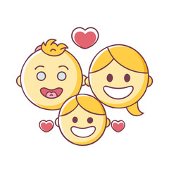 smiling family emoji vector icon, family day vector illustration - simple illustration of smiling family emoji perfect for logos, and family day-themed designs.