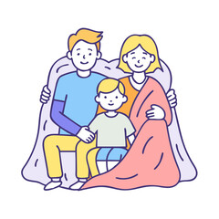 cozy family blanket vector icon, family day vector illustration - simple illustration of cozy family blanket perfect for logos, and family day-themed designs.