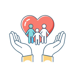 family hands holding heart vector icon, family day vector illustration - simple illustration of family hands holding heart perfect for logos, and family day-themed designs.