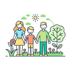 family garden vector icon, family day vector illustration - simple illustration of family garden perfect for logos, and family day-themed designs.