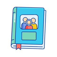 family memory book vector icon, family day vector illustration - simple illustration of family memory book perfect for logos, and family day-themed designs.