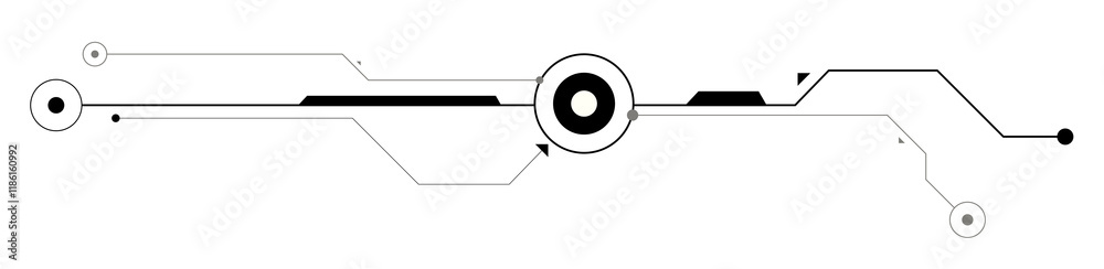 Poster digital technology style line and element on transparent background