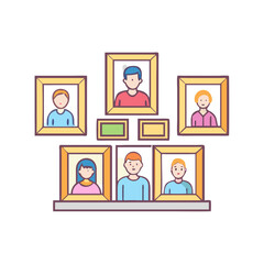 family photo wall vector icon, family day vector illustration - simple illustration of family photo wall perfect for logos, and family day-themed designs.