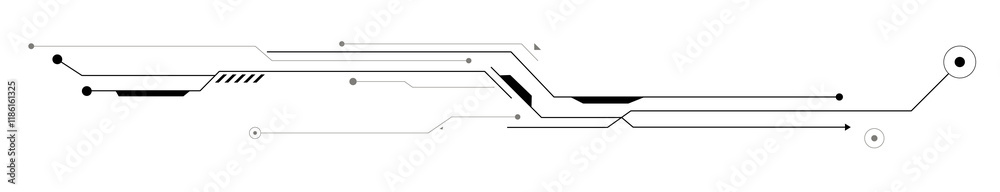 Wall mural digital technology style line and element on transparent background
