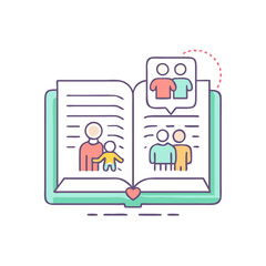 family tradition book vector icon, family day vector illustration - simple illustration of family tradition book perfect for logos, and family day-themed designs.