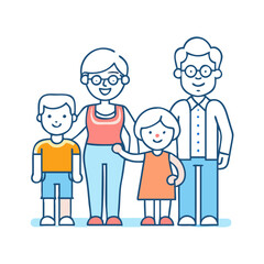 grandparents with grandchildren vector icon, family day vector illustration - simple illustration of grandparents with grandchildren perfect for logos, and family day-themed designs.