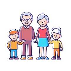 grandparents with grandchildren vector icon, family day vector illustration - simple illustration of grandparents with grandchildren perfect for logos, and family day-themed designs.