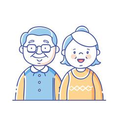 happy grandparents vector icon, family day vector illustration - simple illustration of happy grandparents perfect for logos, and family day-themed designs.