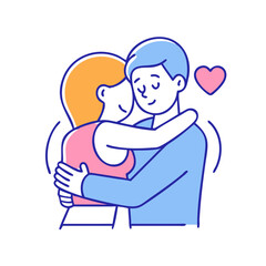heartwarming embrace vector icon, family day vector illustration - simple illustration of heartwarming embrace perfect for logos, and family day-themed designs.