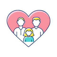 heart with family values vector icon, family day vector illustration - simple illustration of heart with family values perfect for logos, and family day-themed designs.