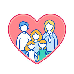 heart with mom dad kids vector icon, family day vector illustration - simple illustration of heart with mom dad kids perfect for logos, and family day-themed designs.