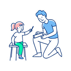 parent and child drawing vector icon, family day vector illustration - simple illustration of parent and child drawing perfect for logos, and family day-themed designs.