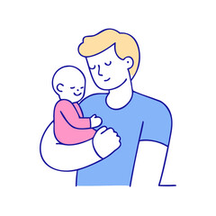 parent holding baby vector icon, family day vector illustration - simple illustration of parent holding baby perfect for logos, and family day-themed designs.