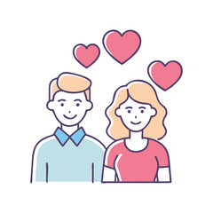 parents with heart vector icon, family day vector illustration - simple illustration of parents with heart perfect for logos, and family day-themed designs.