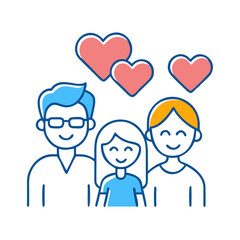 parents with heart vector icon, family day vector illustration - simple illustration of parents with heart perfect for logos, and family day-themed designs.