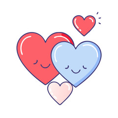 sibling hearts vector icon, family day vector illustration - simple illustration of sibling hearts perfect for logos, and family day-themed designs.