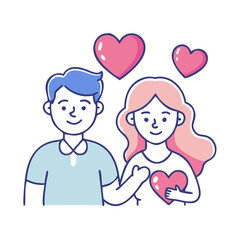 parents with heart vector icon, family day vector illustration - simple illustration of parents with heart perfect for logos, and family day-themed designs.