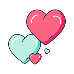 sibling hearts vector icon, family day vector illustration - simple illustration of sibling hearts perfect for logos, and family day-themed designs.