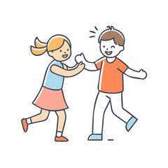 siblings playing vector icon, family day vector illustration - simple illustration of siblings playing perfect for logos, and family day-themed designs.