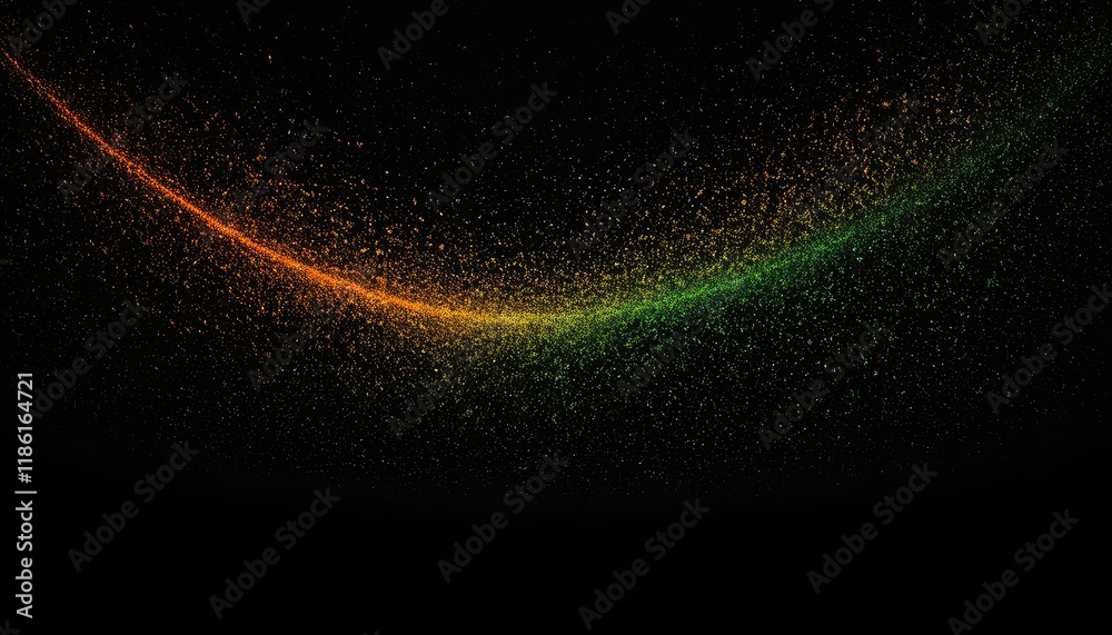 Poster 3d abstract background with flowing waves of particles 3