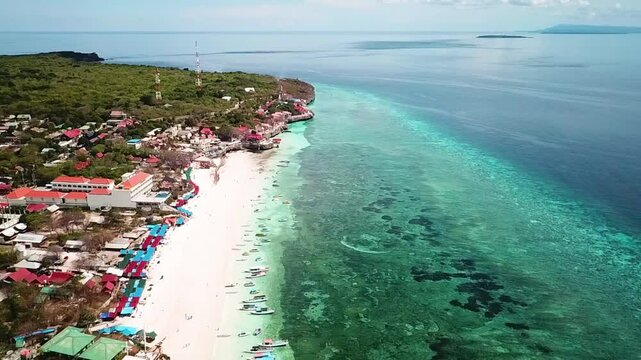 Aerial Videography. View a Drone of a beautiful tropical beach