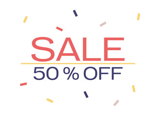 Sale banner, card in trendy bright colors