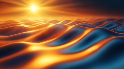 Fototapeta premium Golden Light Reflecting on Wavy Surface, for Design, Branding, Marketing, and Creative Concepts