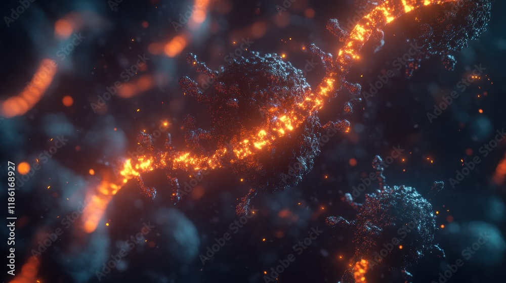 Aufkleber detailed 3d visualization showcasing the intricate structure of a virus including capsid, spikes, an