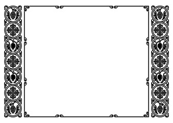 Decorative black rectangular framework. A3, A4 size proportions.