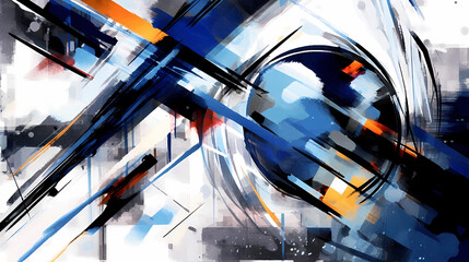 Obraz premium Abstract Oil Painting Style Cyberpunk Illustration Decorative Painting